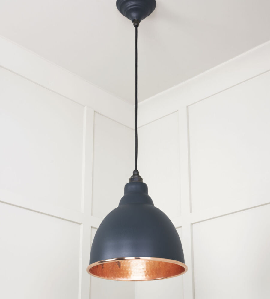 From The Anvil Hammered Copper Brindley Pendant in Soot - Image 4