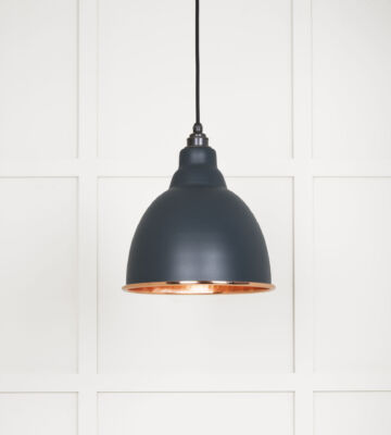 From The Anvil Hammered Copper Brindley Pendant In Soot