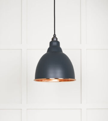 From The Anvil Hammered Copper Brindley Pendant in Soot