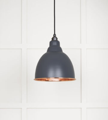 From The Anvil Smooth Copper Brindley Pendant In Slate