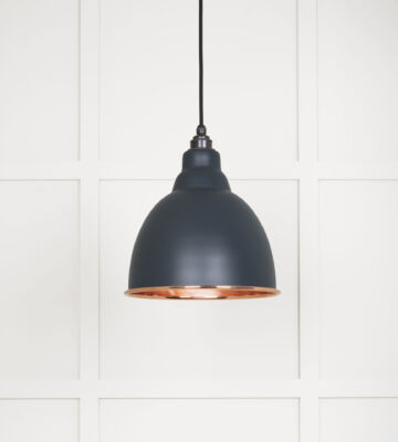 From The Anvil Smooth Copper Brindley Pendant In Soot