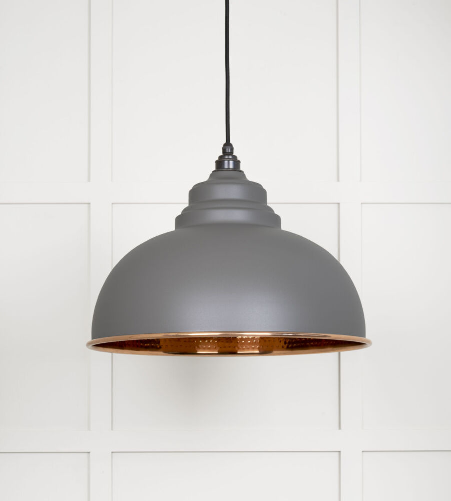 From The Anvil Hammered Copper Harborne Pendant in Bluff - Image 3
