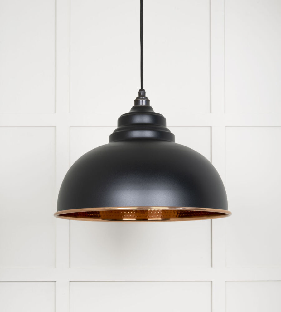 From The Anvil Hammered Copper Harborne Pendant in Elan Black - Image 3