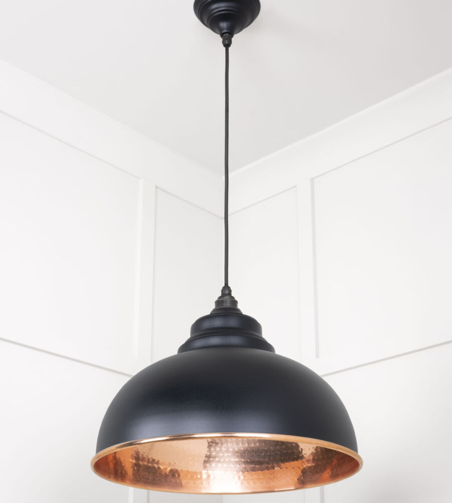 From The Anvil Hammered Copper Harborne Pendant in Elan Black - Image 4