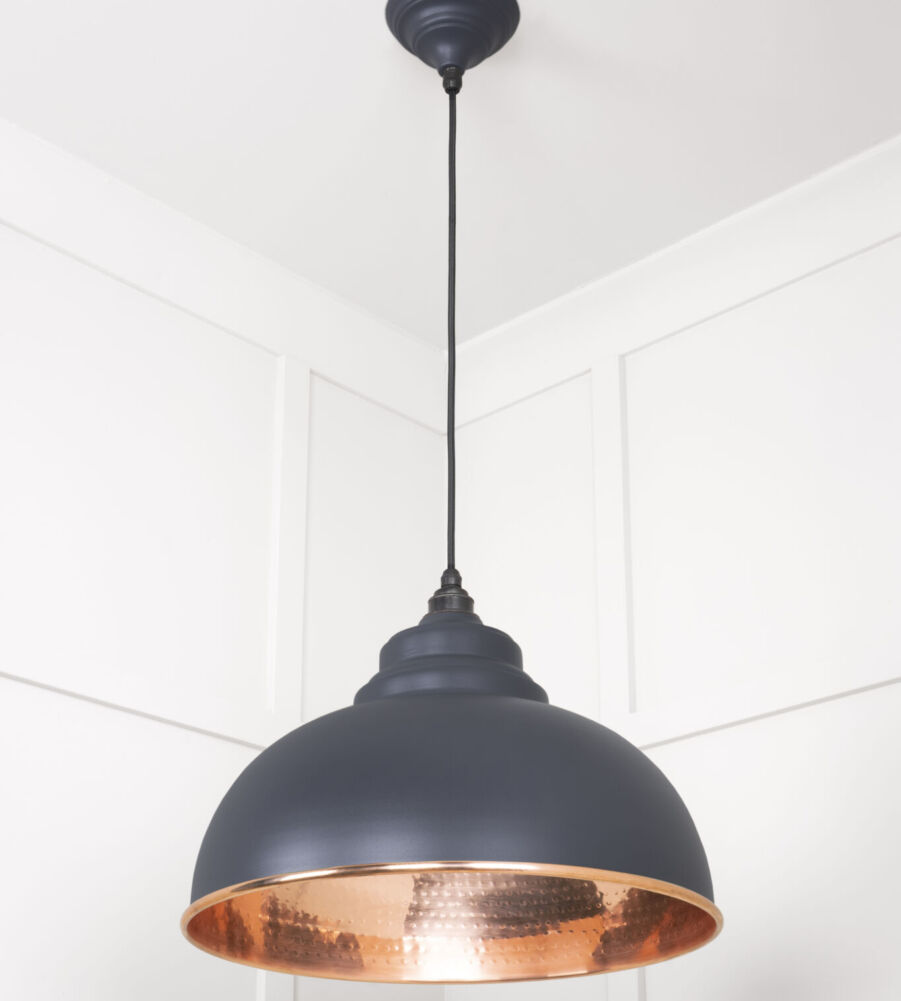 From The Anvil Hammered Copper Harborne Pendant in Slate - Image 4