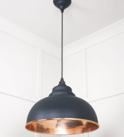 From The Anvil Hammered Copper Harborne Pendant in Soot - Image 4