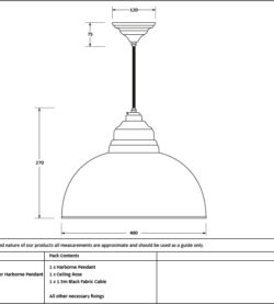 From The Anvil Hammered Copper Harborne Pendant in Soot - Image 2