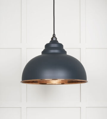 From The Anvil Smooth Copper Harborne Pendant In Soot