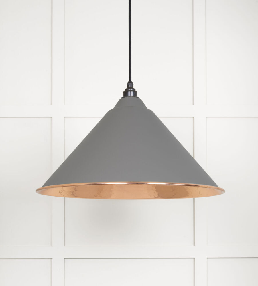 From The Anvil Hammered Copper Hockley Pendant in Bluff - Image 3