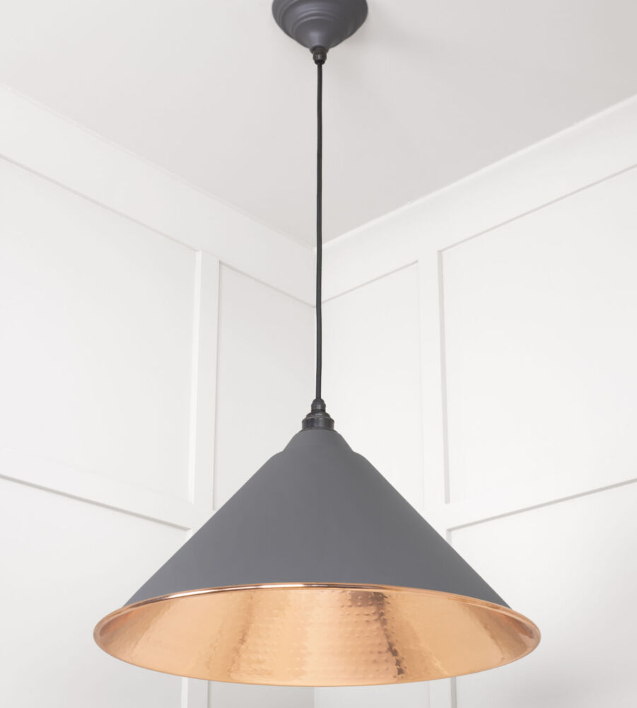 From The Anvil Hammered Copper Hockley Pendant in Bluff - Image 4