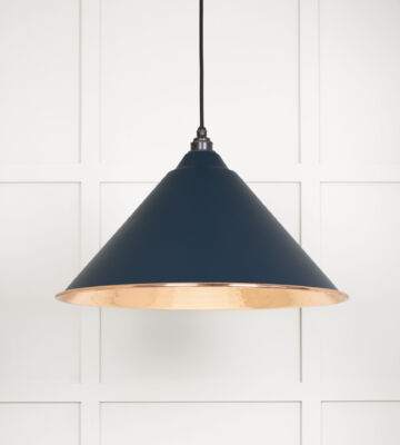 From The Anvil Hammered Copper Hockley Pendant in Dusk