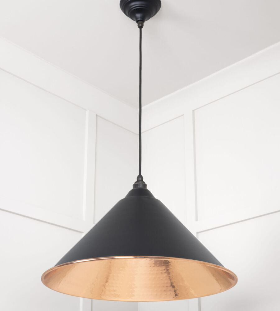 From The Anvil Hammered Copper Hockley Pendant in Elan Black - Image 4