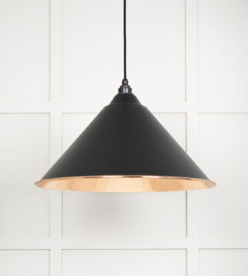 From The Anvil Hammered Copper Hockley Pendant In Elan Black