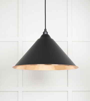 From The Anvil Hammered Copper Hockley Pendant in Elan Black