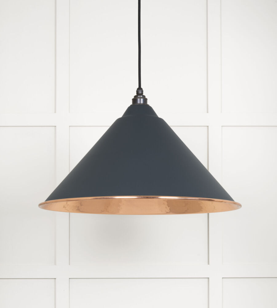 From The Anvil Hammered Copper Hockley Pendant in Soot - Image 3