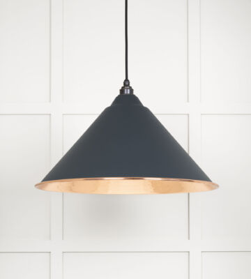 From The Anvil Hammered Copper Hockley Pendant In Soot