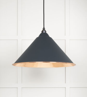 From The Anvil Hammered Copper Hockley Pendant in Soot