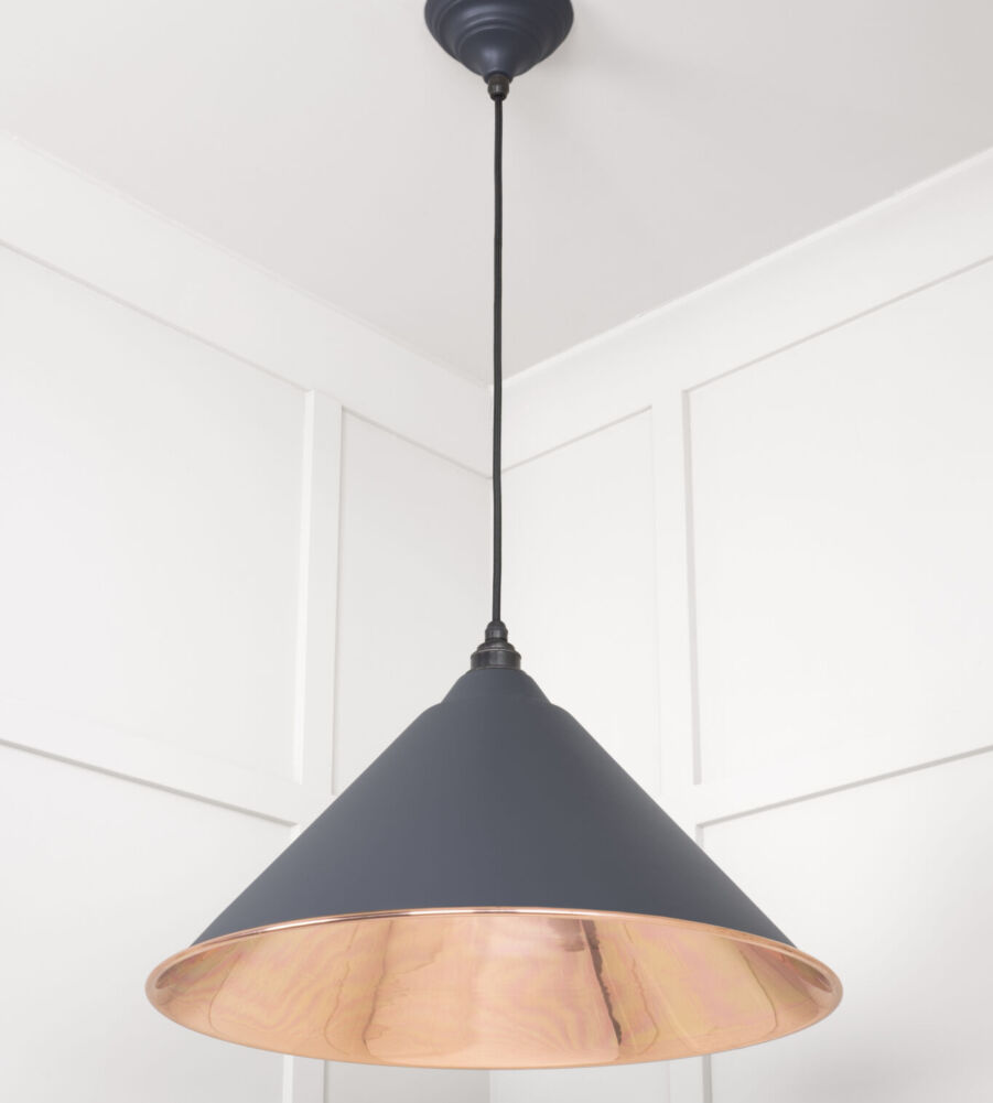 From The Anvil Smooth Copper Hockley Pendant in Slate - Image 4
