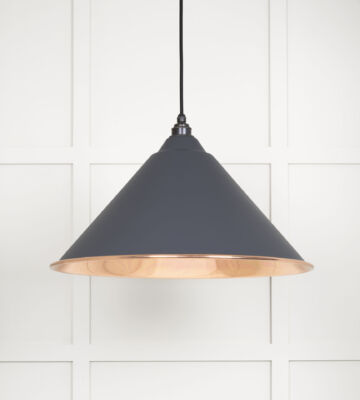From The Anvil Smooth Copper Hockley Pendant In Slate