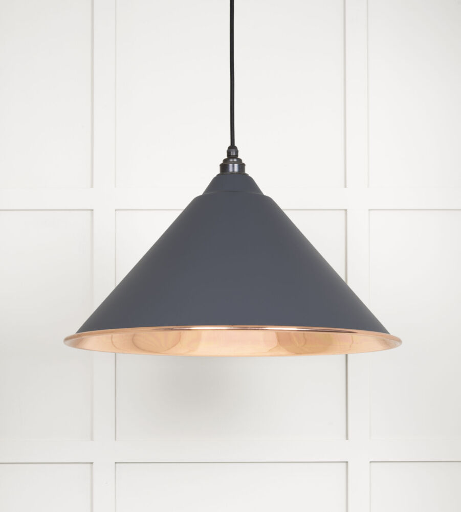From The Anvil Smooth Copper Hockley Pendant in Slate
