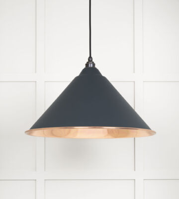 From The Anvil Smooth Copper Hockley Pendant In Soot