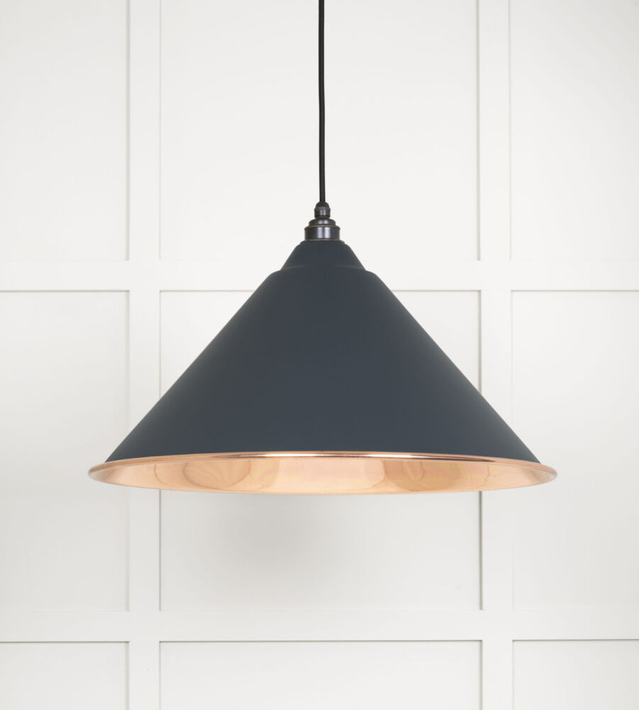 From The Anvil Smooth Copper Hockley Pendant in Soot