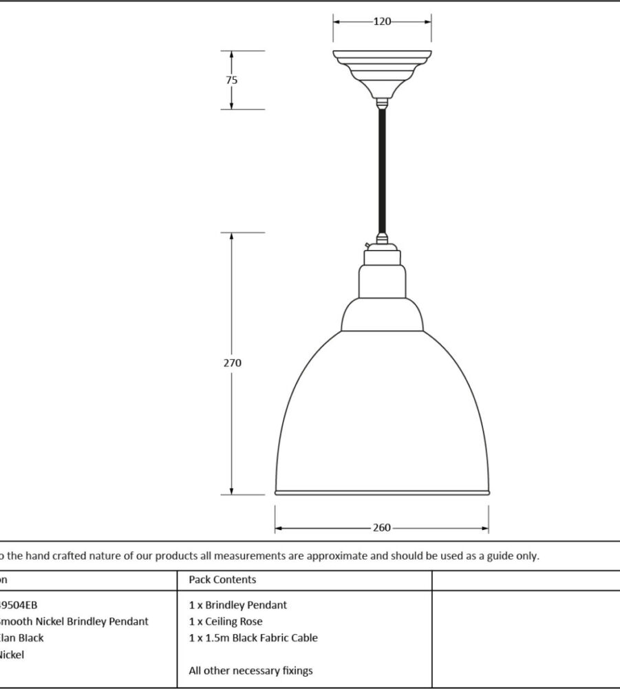 From The Anvil Smooth Nickel Brindley Pendant in Elan Black - Image 2