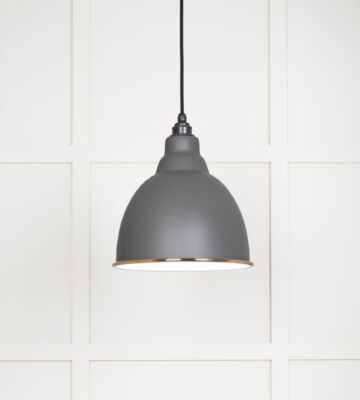 From The Anvil White Gloss Brindley Pendant In Bluff