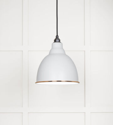 From The Anvil White Gloss Brindley Pendant in Flock
