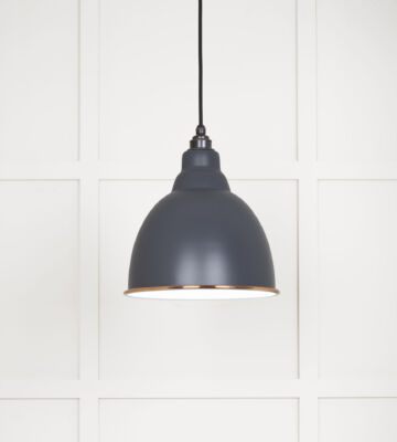 From The Anvil White Gloss Brindley Pendant In Slate