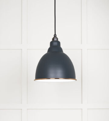 From The Anvil White Gloss Brindley Pendant In Soot