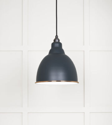From The Anvil White Gloss Brindley Pendant in Soot