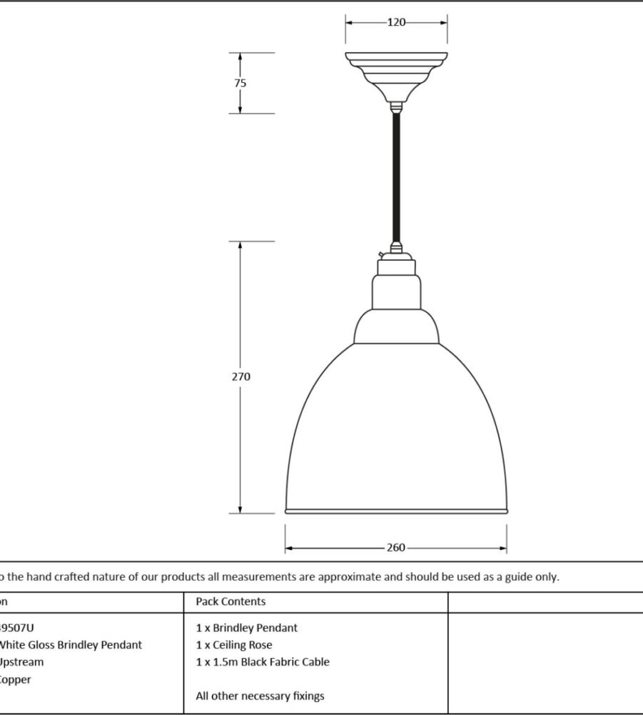 From The Anvil White Gloss Brindley Pendant in Upstream - Image 2