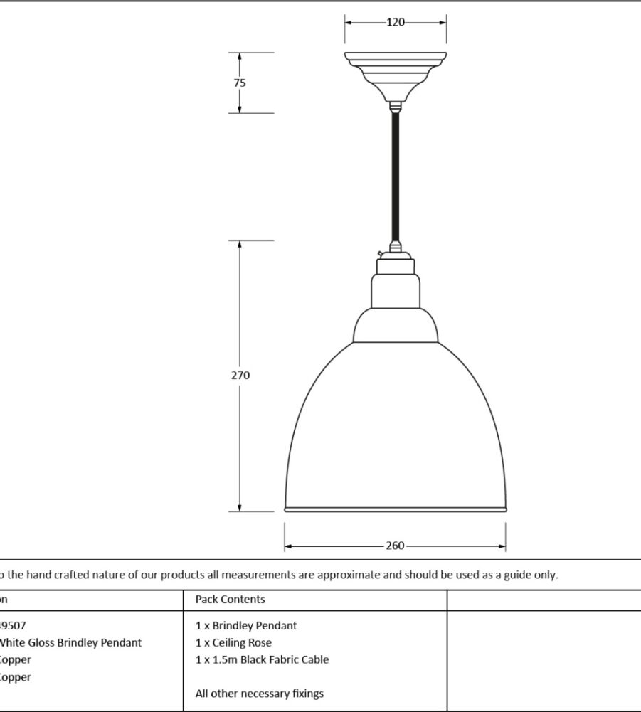 From The Anvil White Gloss Brindley Pendant in Copper - Image 2