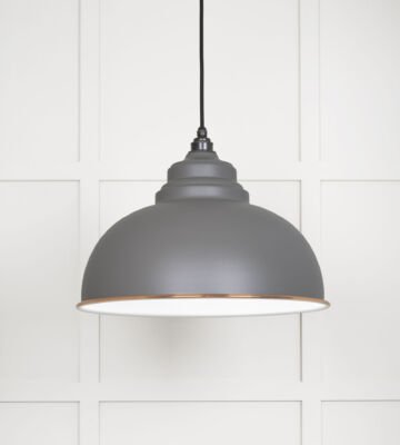 From The Anvil White Gloss Harborne Pendant In Bluff