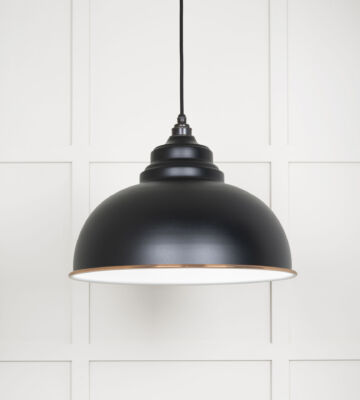 From The Anvil White Gloss Harborne Pendant in Elan Black
