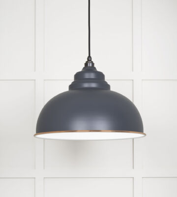 From The Anvil White Gloss Harborne Pendant In Slate