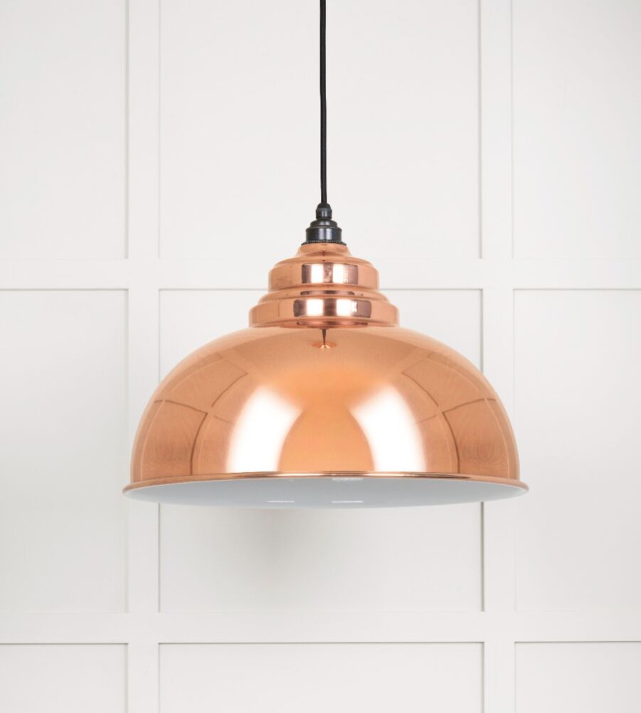 From The Anvil White Gloss Harborne Pendant in Copper - Image 3