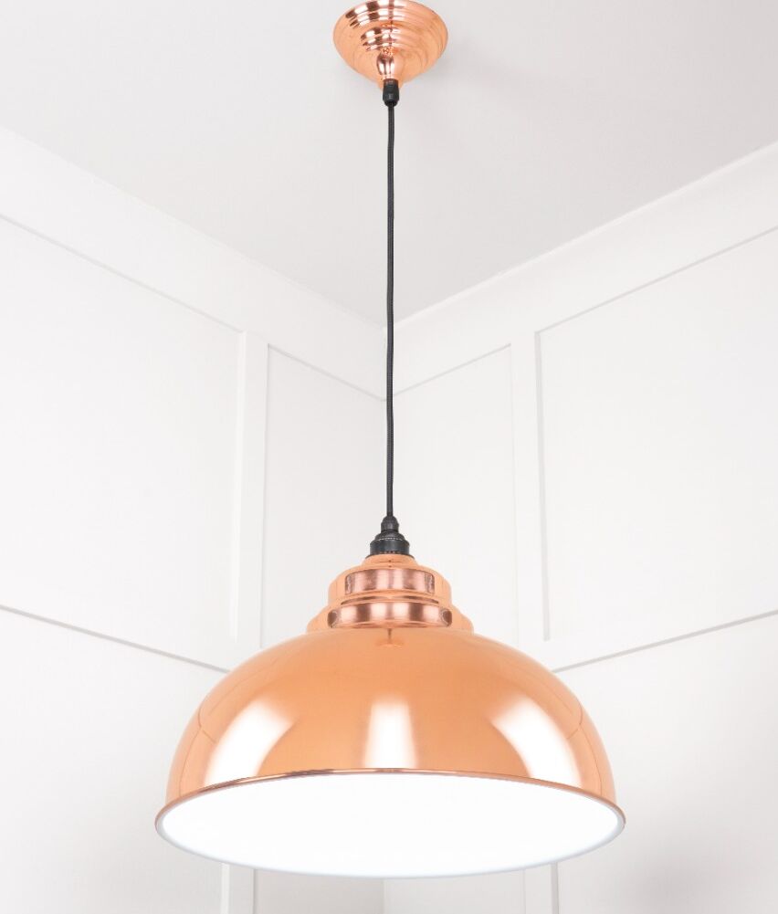 From The Anvil White Gloss Harborne Pendant in Copper - Image 4
