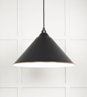 From The Anvil White Gloss Hockley Pendant In Elan Black