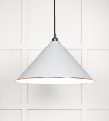 From The Anvil White Gloss Hockley Pendant In Flock