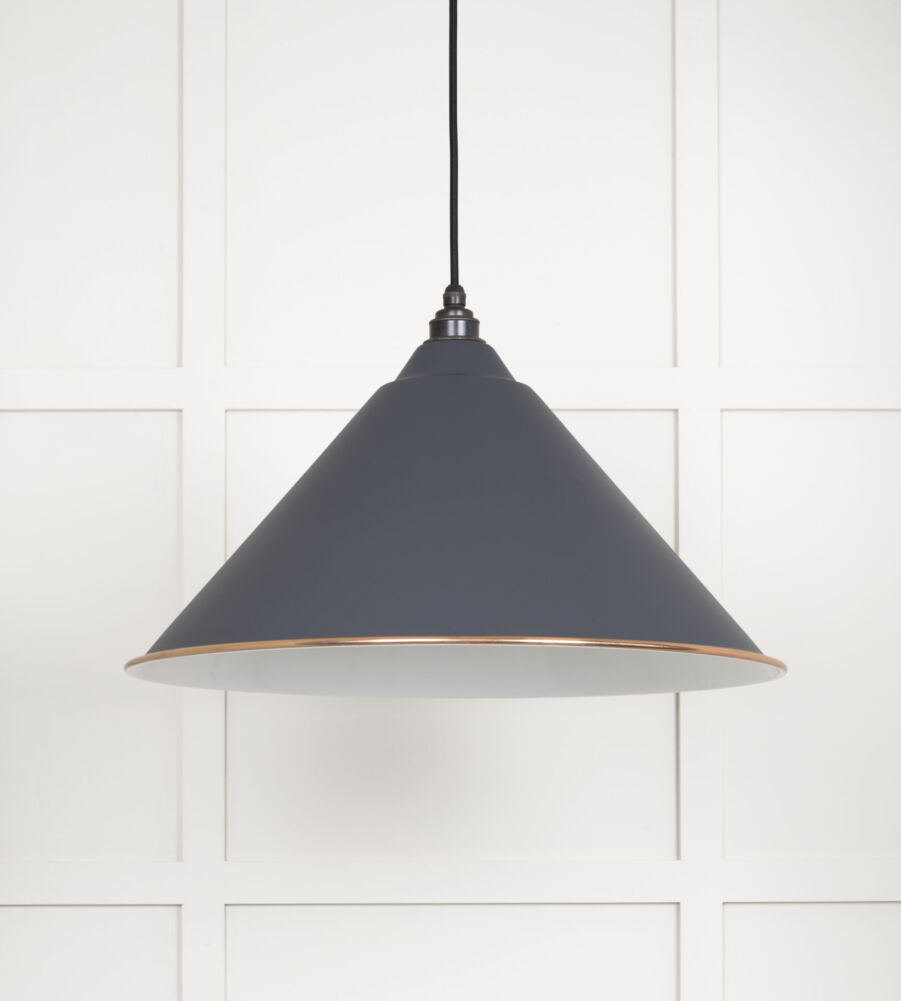 From The Anvil White Gloss Hockley Pendant in Slate - Image 3
