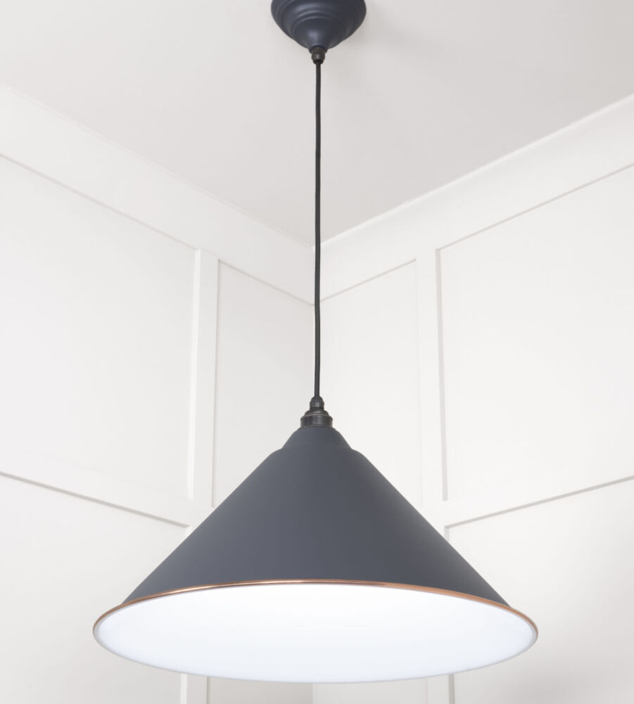 From The Anvil White Gloss Hockley Pendant in Slate - Image 4