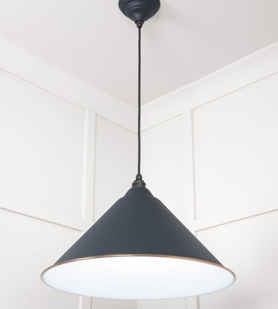 From The Anvil White Gloss Hockley Pendant in Soot - Image 4