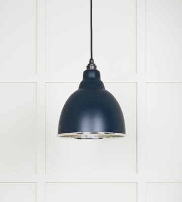 From The Anvil Hammered Nickel Brindley Pendant In Dusk