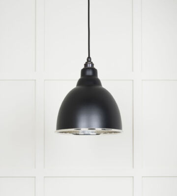 From The Anvil Hammered Nickel Brindley Pendant In Elan Black