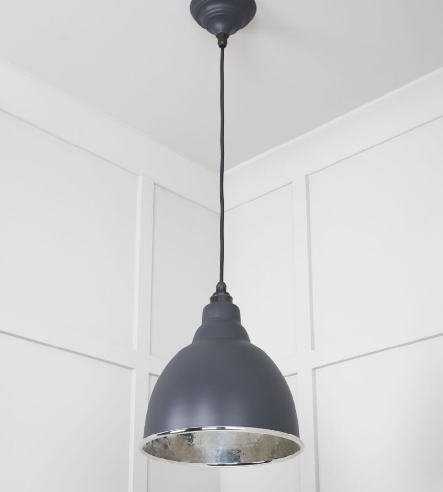 From The Anvil Hammered Nickel Brindley Pendant in Slate - Image 4