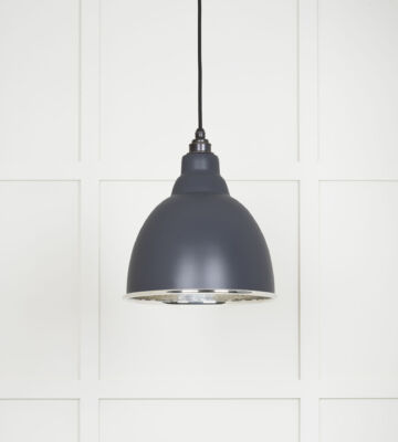 From The Anvil Hammered Nickel Brindley Pendant In Slate