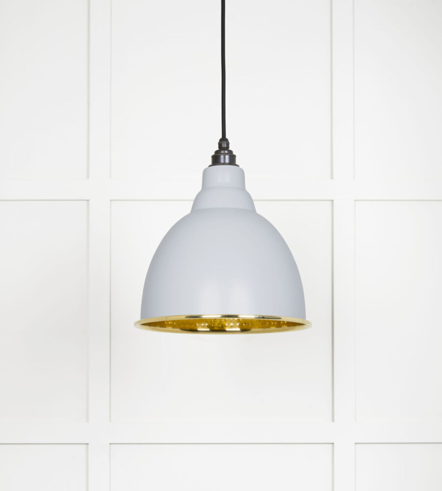 From The Anvil Hammered Brass Brindley Pendant in Birch - Image 3