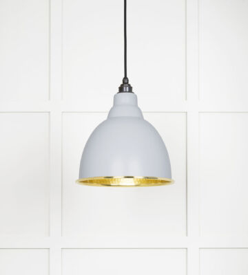 From The Anvil Hammered Brass Brindley Pendant In Birch